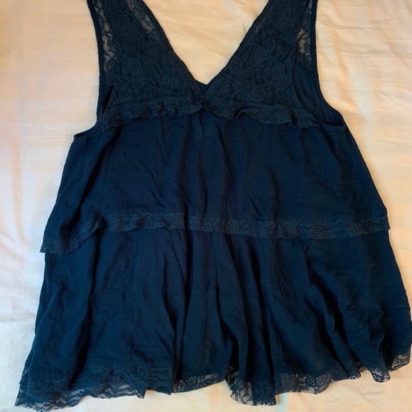 Free People Lace Trapeze Sapphire Cami Tank Top - Picture 8 of 8